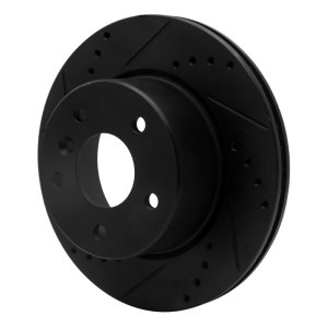 Land Rover Discovery Brake Rotor (1) - Front Left - R1 Concepts - Drilled & Slotted - Black - `99-`04